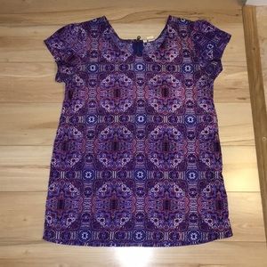 Purple patterned blouse